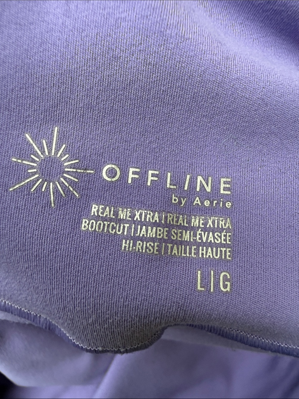Aerie Offline Real Me Xtra Purple Flare Leg Bootcut Leggings High Rise Large - Picture 5 of 6